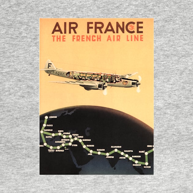 AIR FRANCE The French Air Line Advertisement Vintage Travel by vintageposters